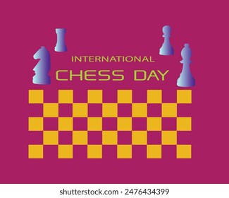 international chess day celebration, event invitation card vector file