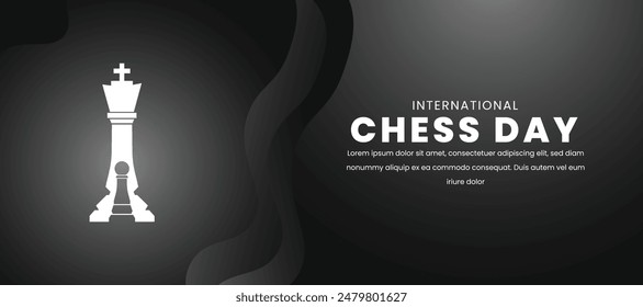 international chess day. International chess day celebration. Flat design vector