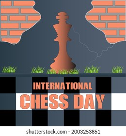 international chess day concept. illustration vector