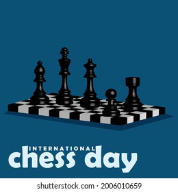 international chess day concept. illustration vector