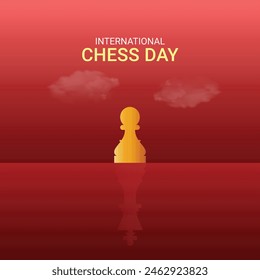 international chess day creative ads design. international chess day. 20 july, vector, 3d illustration