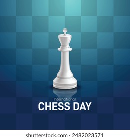 International Chess Day creative banner, poster, social media post, post card, background, template design vector. 