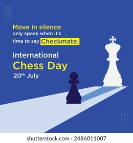 International Chess Day. Creative Social Media Template. Digital Post vector Design