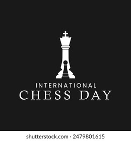 International chess day in dark background vector