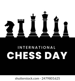 International chess day design for poster, banner, social media.