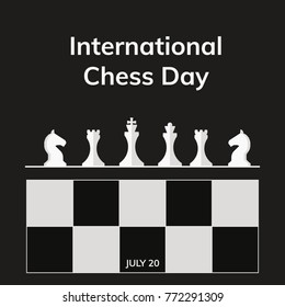 International Chess Day. Flat Vector stock illustration