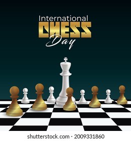 International Chess Day. flyer, banner