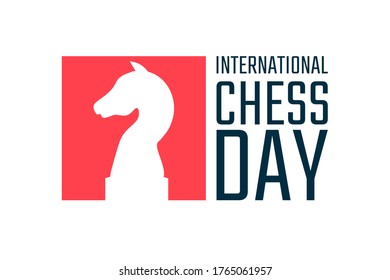 International Chess Day. July 20. Holiday concept. Template for background, banner, card, poster with text inscription. Vector EPS10 illustration