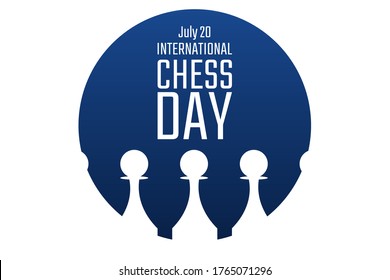 International Chess Day. July 20. Holiday concept. Template for background, banner, card, poster with text inscription. Vector EPS10 illustration