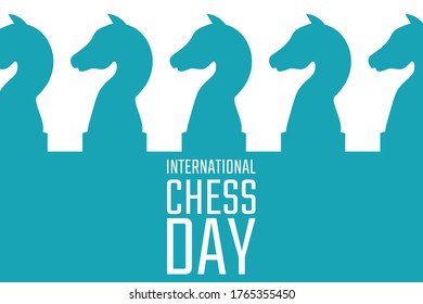 International Chess Day. July 20. Holiday concept. Template for background, banner, card, poster with text inscription. Vector EPS10 illustration