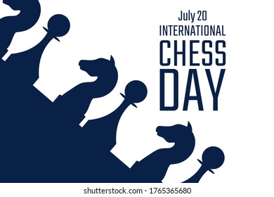 International Chess Day. July 20. Holiday concept. Template for background, banner, card, poster with text inscription. Vector EPS10 illustration