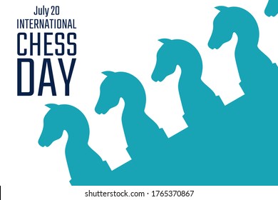 International Chess Day. July 20. Holiday concept. Template for background, banner, card, poster with text inscription. Vector EPS10 illustration