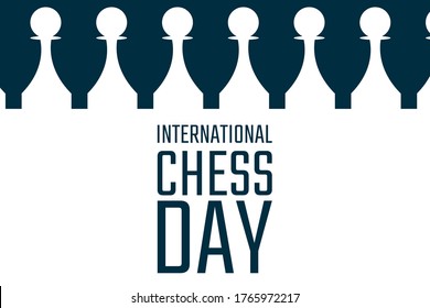 International Chess Day. July 20. Holiday concept. Template for background, banner, card, poster with text inscription. Vector EPS10 illustration