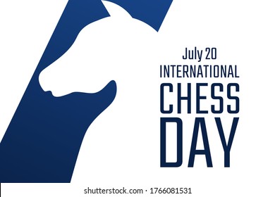 International Chess Day. July 20. Holiday concept. Template for background, banner, card, poster with text inscription. Vector EPS10 illustration