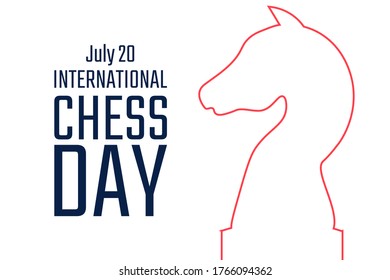 International Chess Day. July 20. Holiday concept. Template for background, banner, card, poster with text inscription. Vector EPS10 illustration