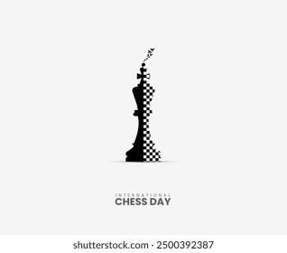 International Chess Day, Chess king with pawn, Chess tournament, creative Chess Day concept, vector illustration