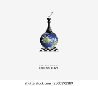 International Chess Day, Chess king with pawn, Chess tournament, creative Chess Day concept, vector illustration