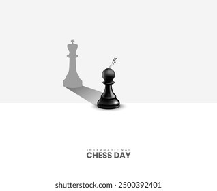 International Chess Day, Chess king with pawn, Chess tournament, creative Chess Day concept, vector illustration