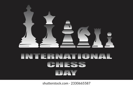 International Chess Day Logo and Background Illustration Simple Design