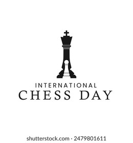 International chess day logo design vector