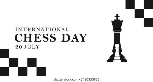 International Chess Day Poster, Banner Vector illustration. July 20th.