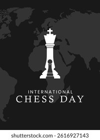 International Chess Day Poster Chessboard in July 20th Celebration