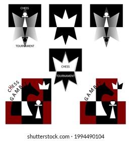 International chess day set. For web design, club, use as poster, banner, for advertising chess player