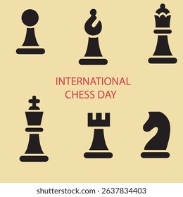 International chess day, Silhouette Vector Arts,pawn, rook, knight, bishop, queen, king, check, mate, castle, gambit, fork, pin, skewer, blitz, endgame, opening, tactic, strategy, draw, capture