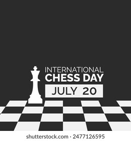 International chess day for social media banner. 20 July
