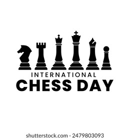 International chess day vector flat design illustration