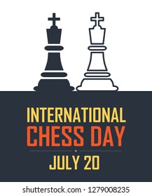 International Chess Day Vector Illustration on Dark Background. Chess Vector Illustration.