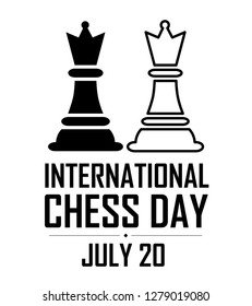 International Chess Day Vector Illustration on White Background. Chess Vector Illustration.