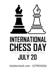International Chess Day Vector Illustration on White Background. Chess Vector Illustration.