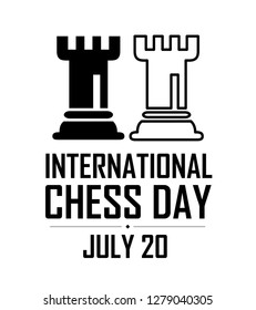 International Chess Day Vector Illustration on White Background. Chess Vector Illustration.