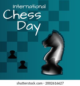 international chess day web banner design. illustration vector