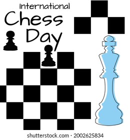 international chess day web banner design. illustration vector