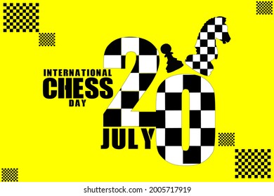 international chess day web banner design. illustration vector