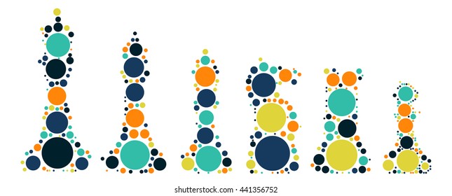 International chess shape vector design by color point
