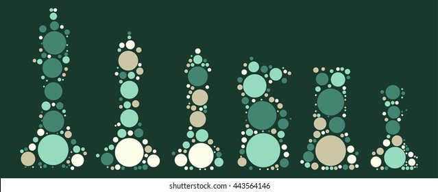 International chess shape vector design by color point