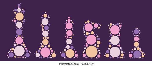 International chess shape vector design by color point
