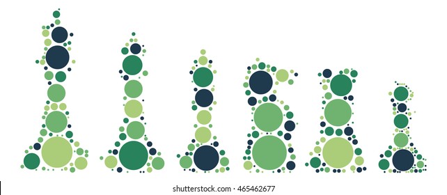 International chess shape vector design by color point