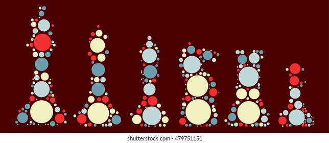 International chess shape vector design by color point