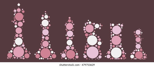 International chess shape vector design by color point