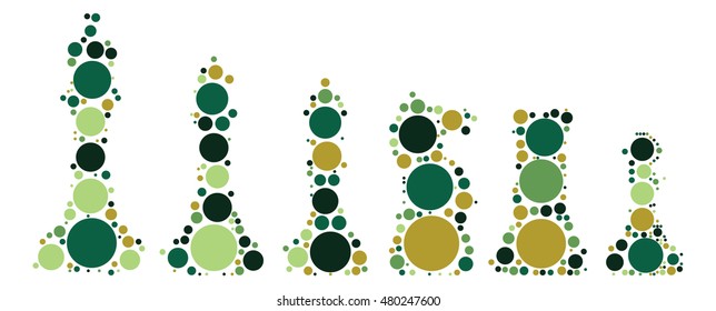 International chess shape vector design by color point