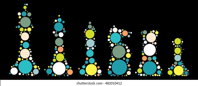 International chess shape vector design by color point