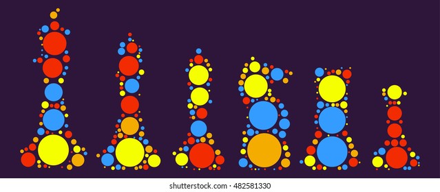 International chess shape vector design by color point