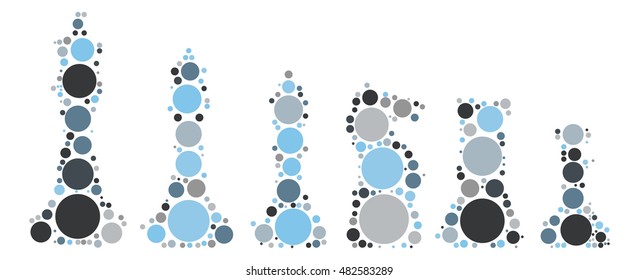 International chess shape vector design by color point