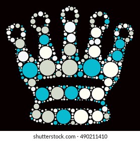International chess shape vector design by color point