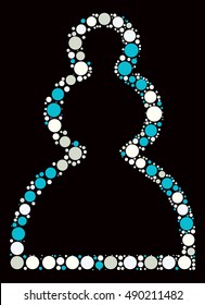 International chess shape vector design by color point