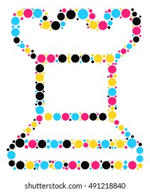 International chess shape vector design by color point